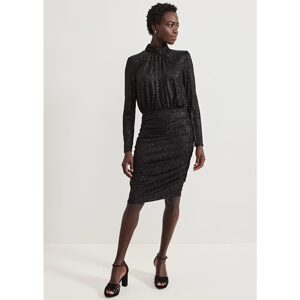 Phase Eight Tessa Black Glitter Printed Fitted Dress